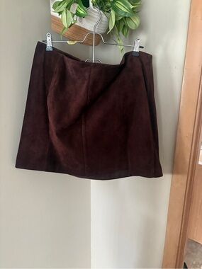 Vintage Old Navy Dark Brown Suede Mini Skirt